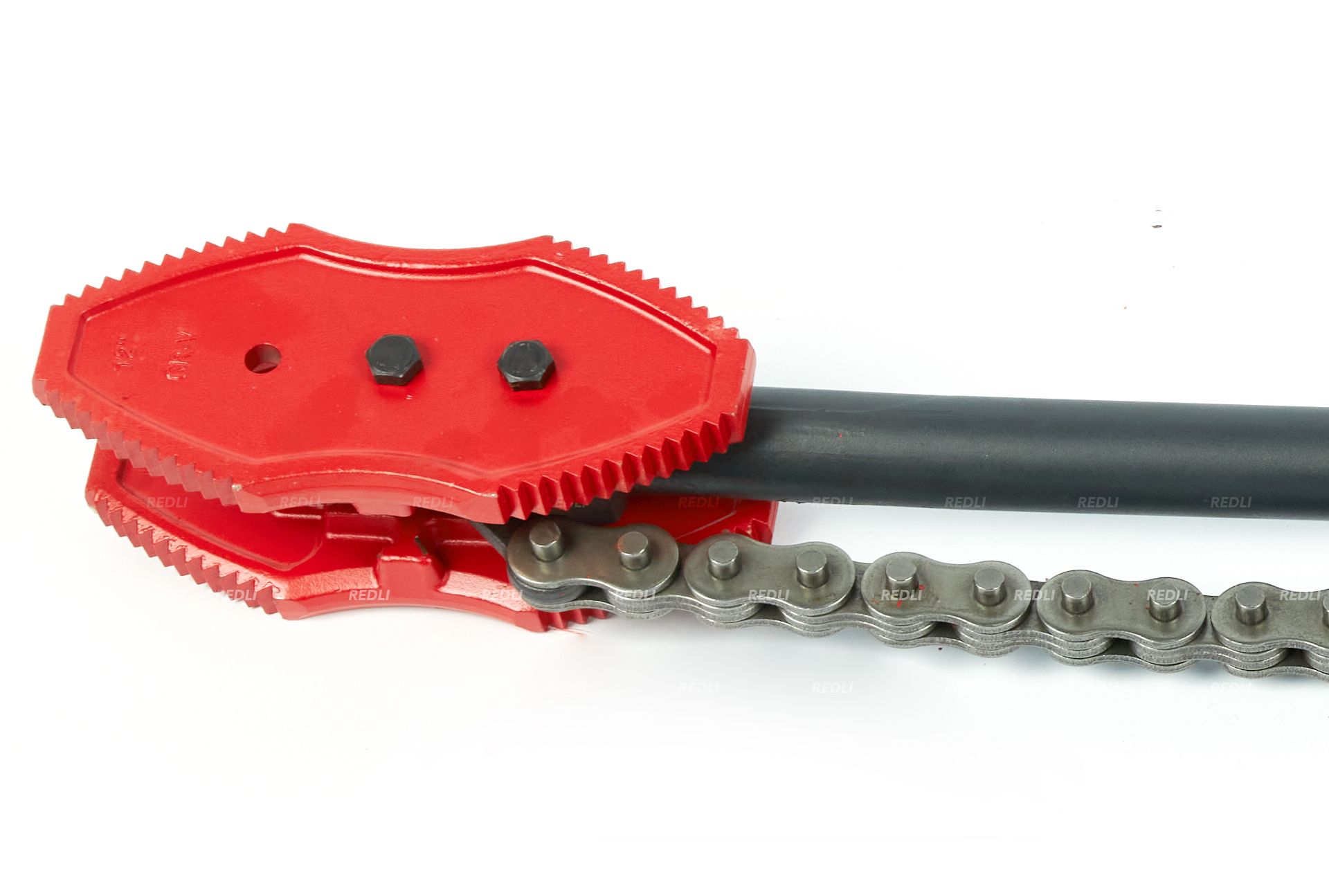 Двухсторонний цепной трубный ключ, усиленный 12"