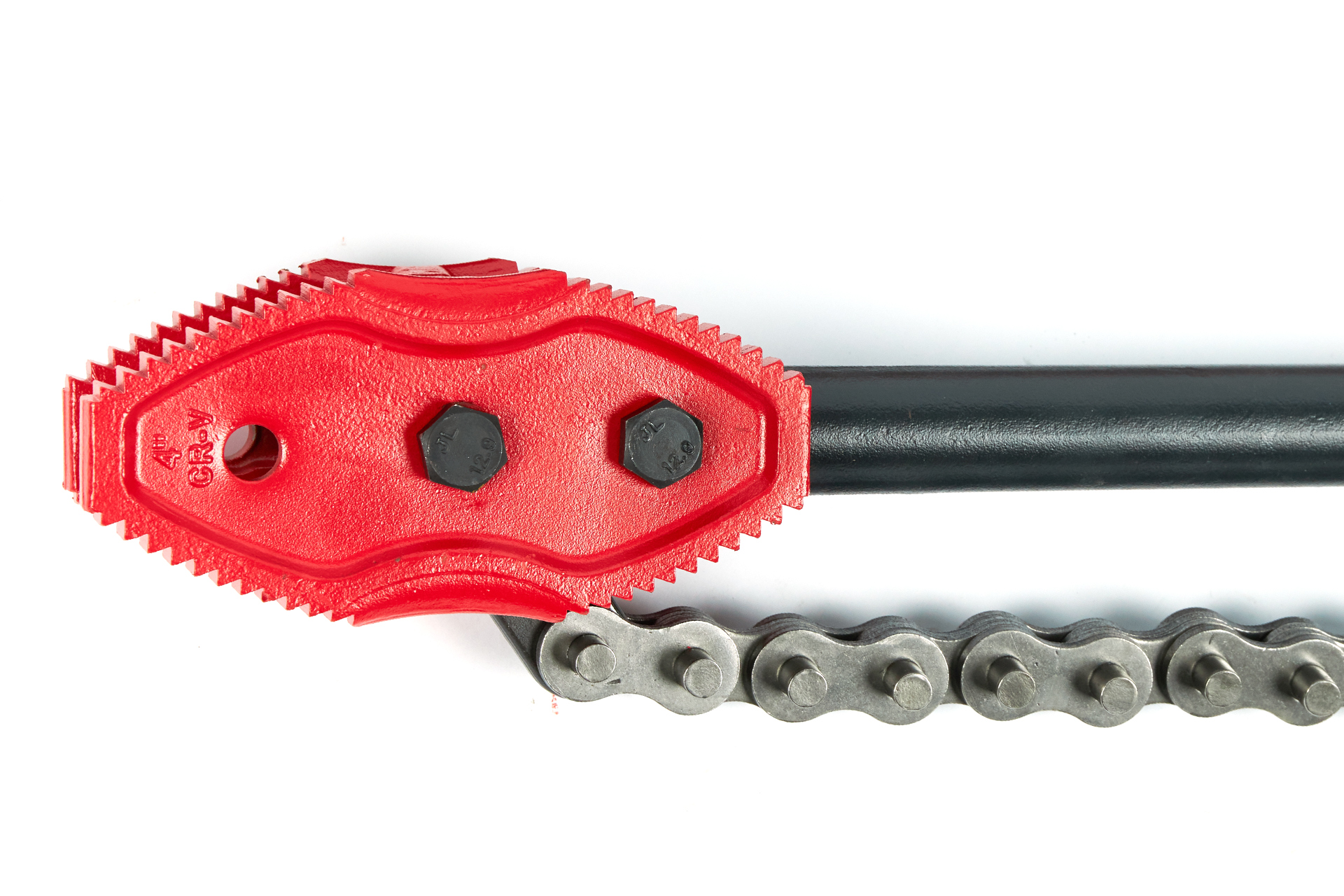 Двухсторонний цепной трубный ключ, усиленный 4"