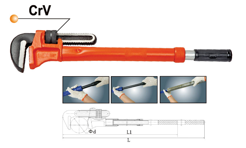 Телескопический трубный ключ TD0500 до 80 мм