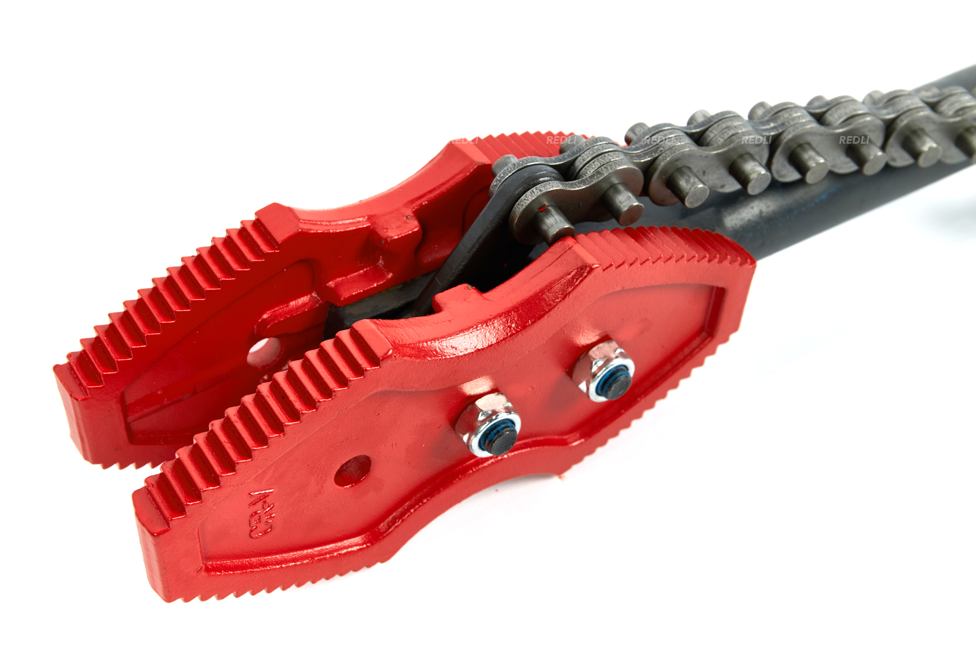 Двухсторонний цепной трубный ключ, усиленный 6"