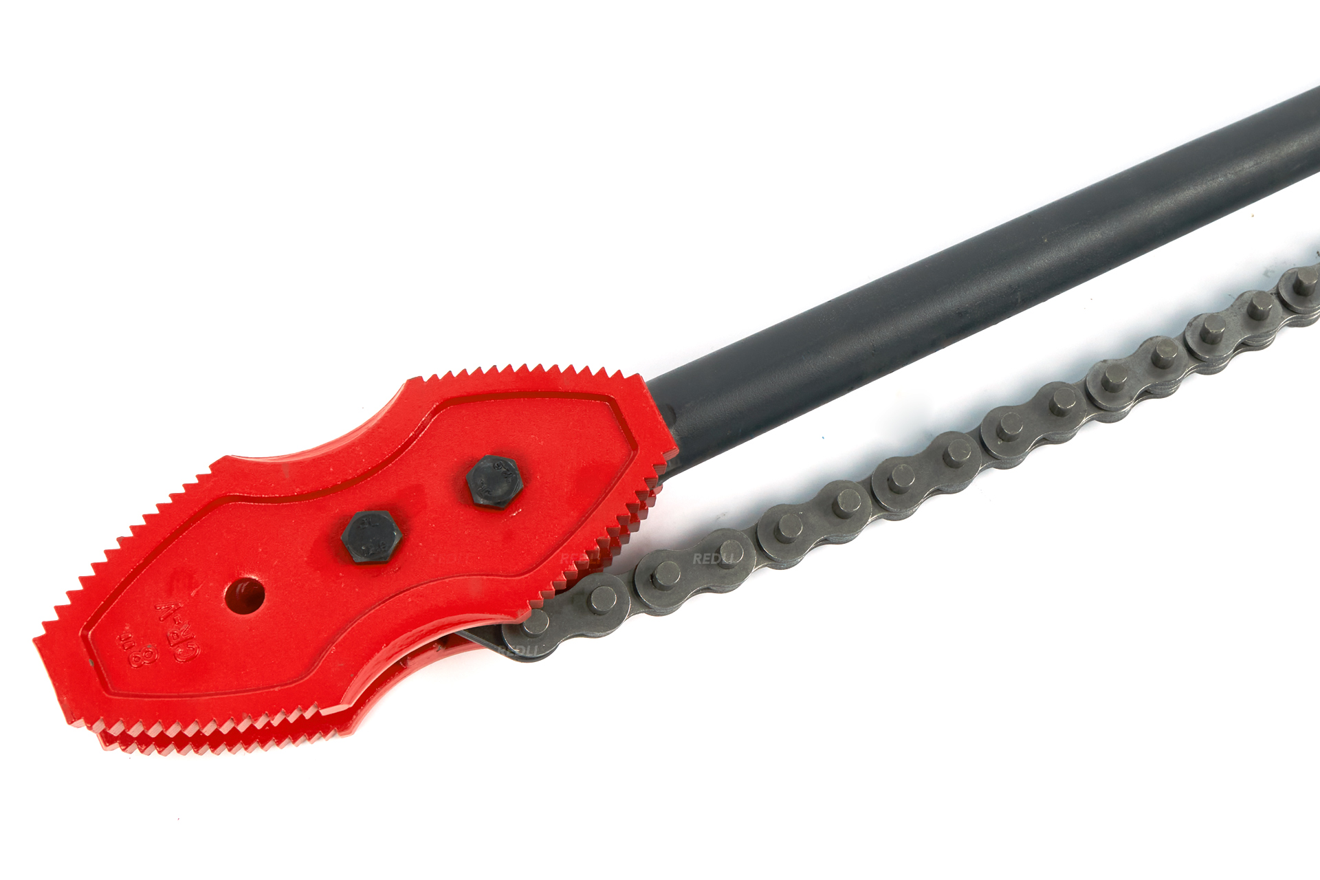 Двухсторонний цепной трубный ключ, усиленный 8"