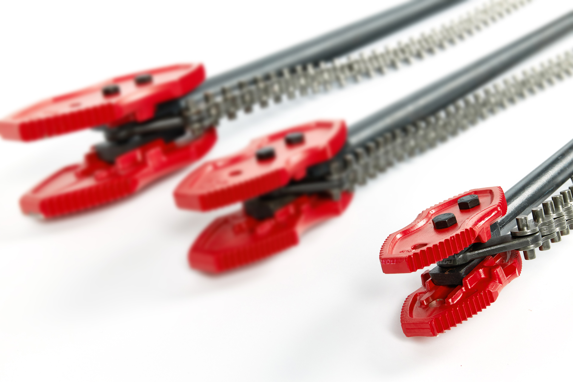 Двухсторонний цепной трубный ключ, усиленный 4"