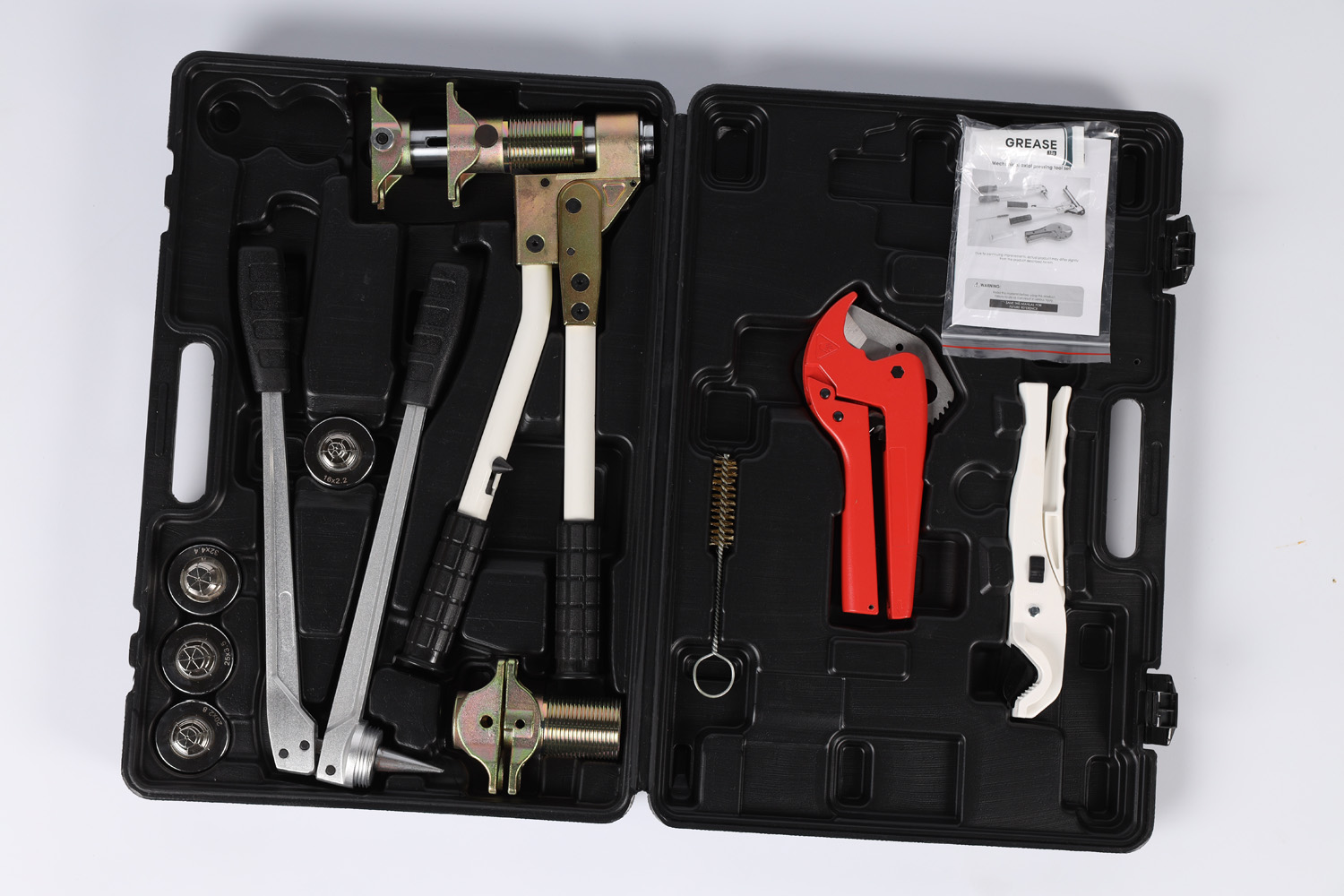 Комплект инструмента для PEX труб и аксиальных (надвижных) фитингов PEX-1632