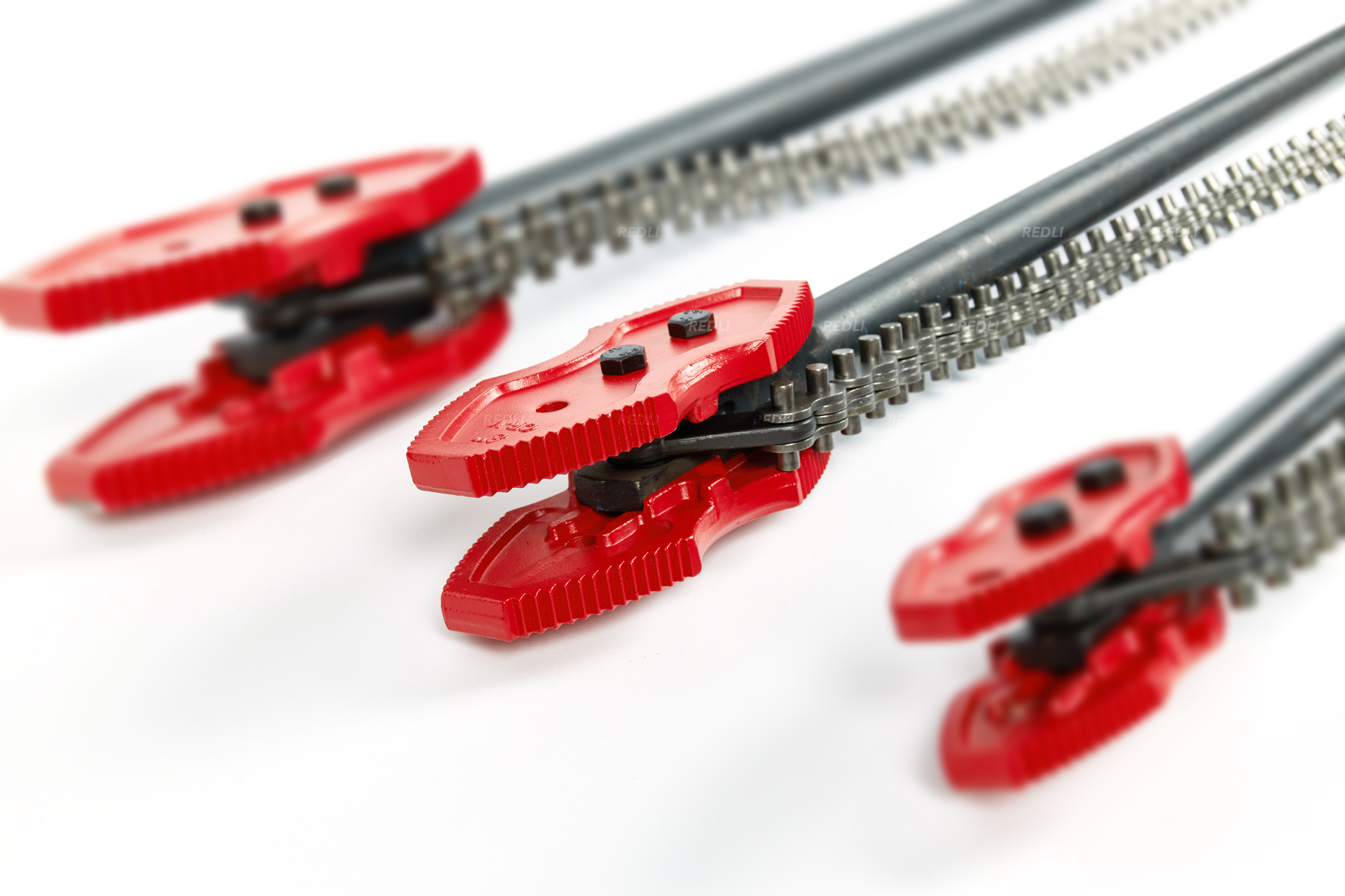 Двухсторонний цепной трубный ключ, усиленный 6"